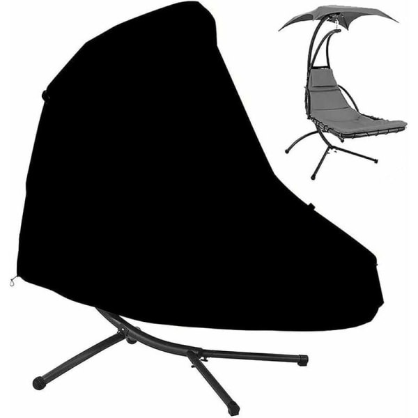 (Svart, 185X117X198cm/73X46X78inch) Oxford-stoff Hengekøye Hylle Trekk for Balkong, Terrasse, Plen og Møbelbeskyttelse