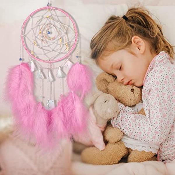 Kauniita unelmia Pink Dream Catchers tytöille, Moon Dream Catcher wit