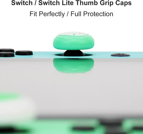 Søte tommelgrephetter (grønt blad) for Nintendo Switch/Switch Lit