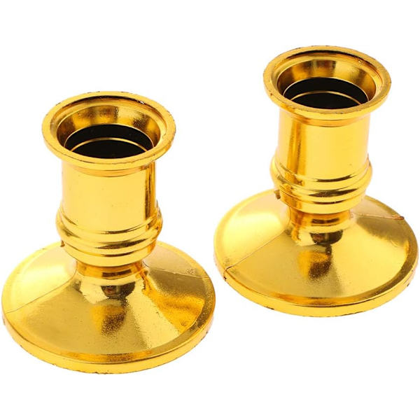 2 stk lysestake gullbelagt telysholder for stearinlys