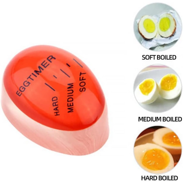 Sett med 4 fargeskiftende eggtimer, kjøkken eggtimer, medium hard fargeskiftende eggtimer, egnet