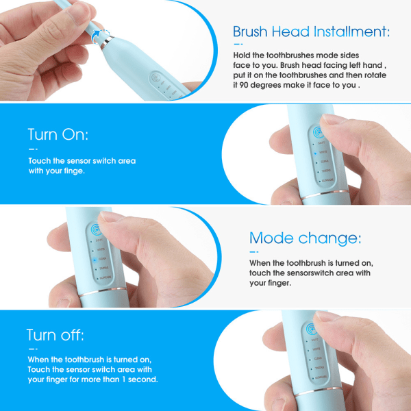 5-växlad touch-tandstensborttagningsmedel för hushållens elektriska tandrengöring