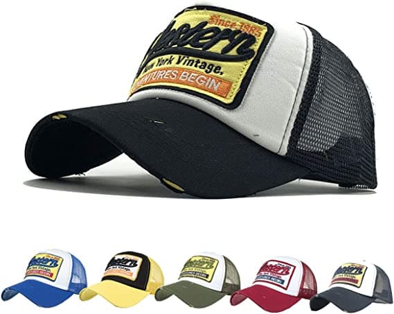 Musta - Mesh-baseball-lippis Vintage Golf Hat Beach Cotton Adjustabl