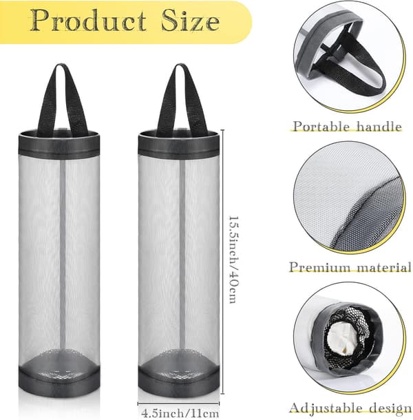 Plastposeholder Pustende Mesh Hengeoppbevaring Dispensere Re