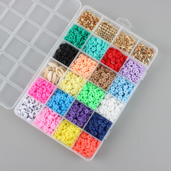 3700 stykker perler for DIY-smykker Fargerikt armbånd, Heishi-perler
