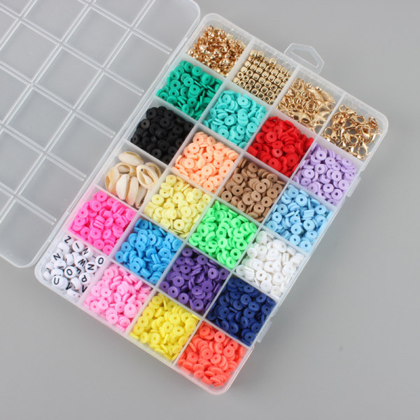 3700 stykker perler for smykker DIY fargerike armbånd, Heishi perler