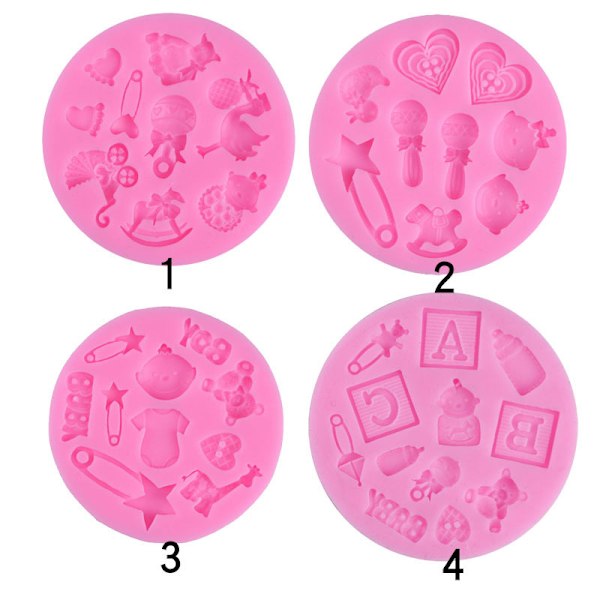 Silikonform for kakedekorasjon (Babyshower-tema) - Til å lage