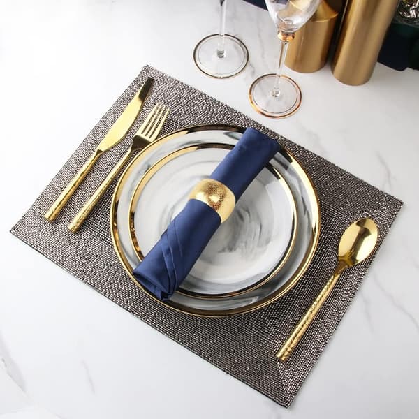 12 stk. metalservietringe (guld) til bryllup, fest, jul og påske
