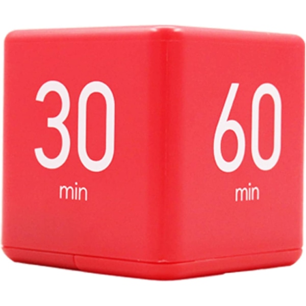 Kube-timer (Rød 15-20-30-60 minutter), Digital kjøkkentimer, LED