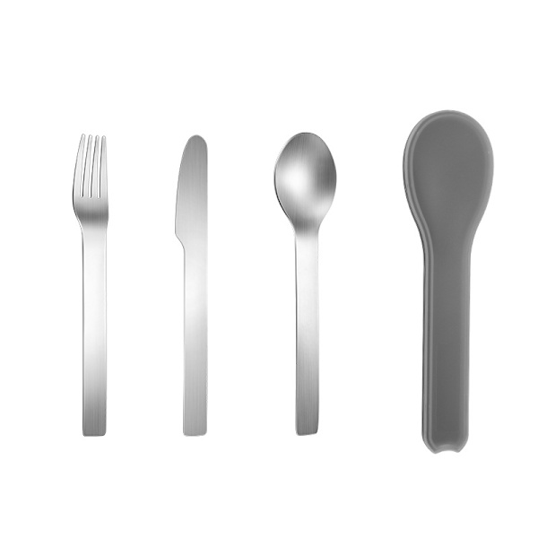 Bestiksæt 3 dele Ellipse – Nordic sort – bestik to go – co