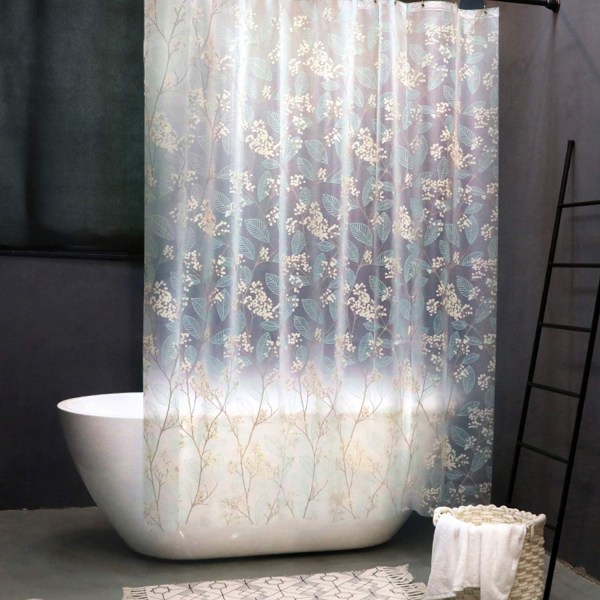 Transparent Shower Curtain, 180x180cm Bathroom Shower Curtain PE