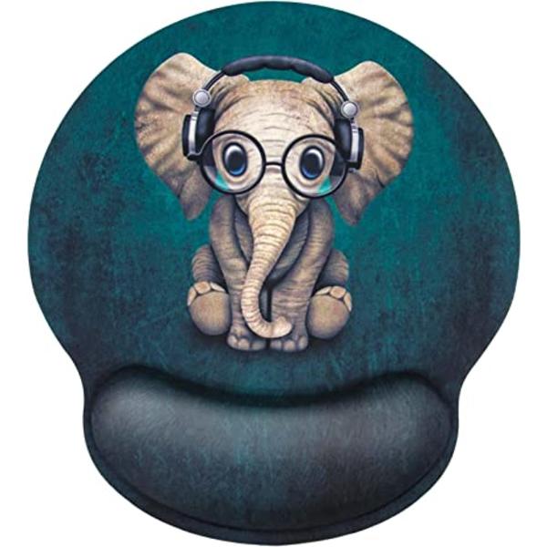 Grønn elefant ergonomisk musematte, 250 * 225 * 23 (mm) med gel