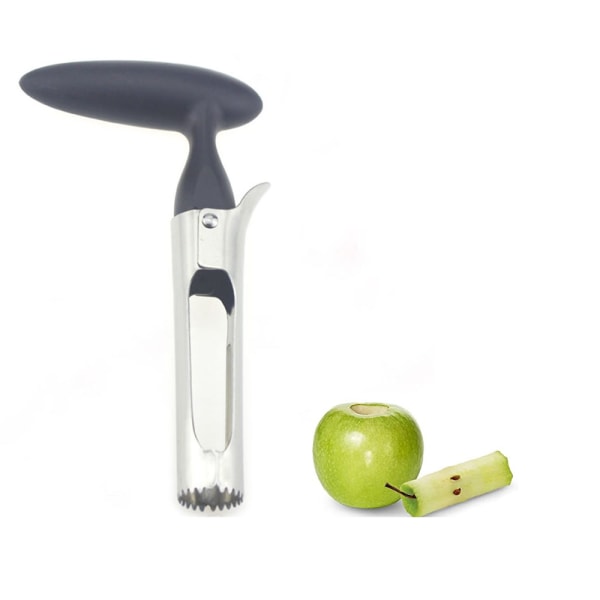 1PCS (grey) Apple Corer, Apple Corer with ABS Handle and Stainle