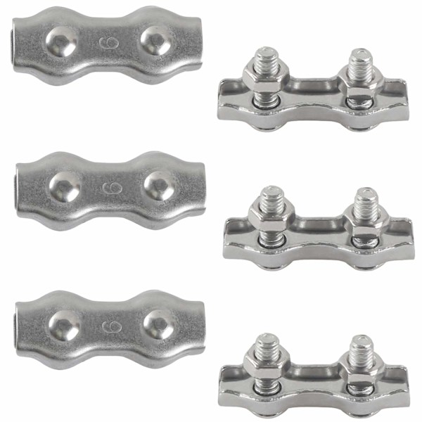 M6 Duplex Clips Kabelbindere 304 Rustfritt Stål Duplex Linjeklips