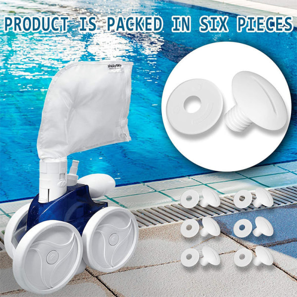 6 st reservhjulsskruvar för pool 180 280 C55 poolrengörare med extra brickor, C55 C-55 reservdelar
