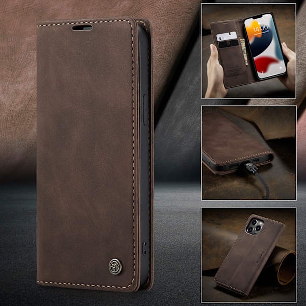 Passer for iPhone 16 Pro Max skinnetui, mobiltelefonbeskyttelse (Kaffe)
