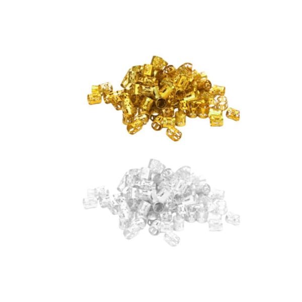 2 farger (gull+sølv), dreadlocks hårforlengelsesløkke, stor