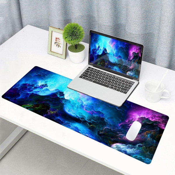 Spillmatte for Gaming, Stor Sklifri Gummi Bunn Musmatte, Tastatur Musmatte, Skrivebordspute med Sydd Kant, 31,5x11,8 tommer