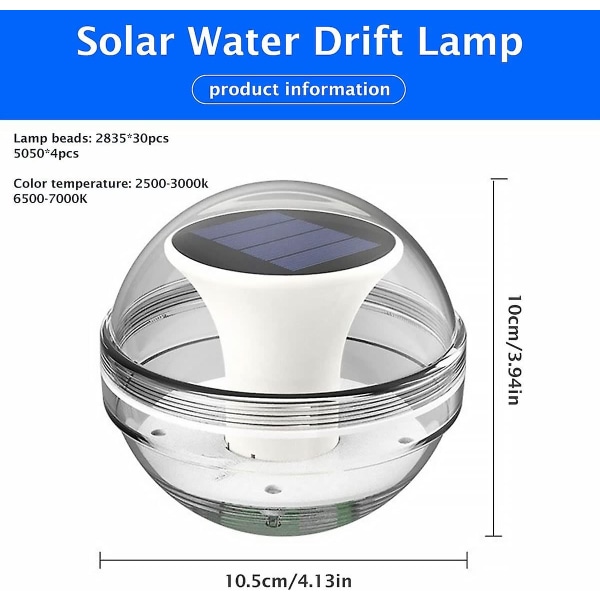 Solar Floating Light For Pool Ip65 Waterproof Solar Water Floati