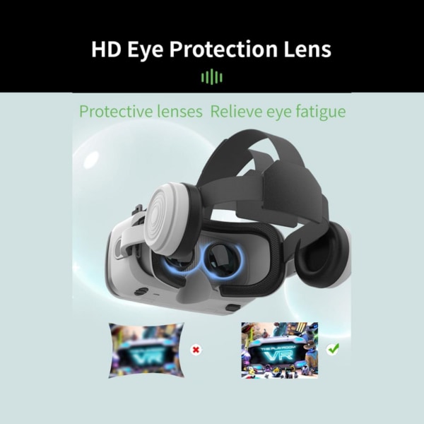 (Hvite) G15E VR-briller, kompatible med 4,5-7,0 tommer Virtual Rea