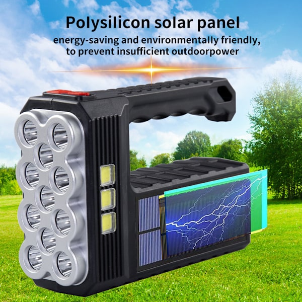 Udendørs Camping Mini Sol Hånd LED Lommelygte USB Oplader B