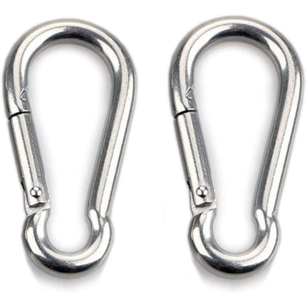 2pcs M4 Carabiner Hook - Heavy Duty 304 Stainless Steel Snap Hoo