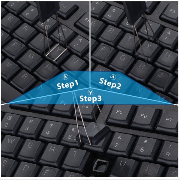 Keycap Puller Set, 2 delar Keycap Remover med 2 tangentbordsborstar