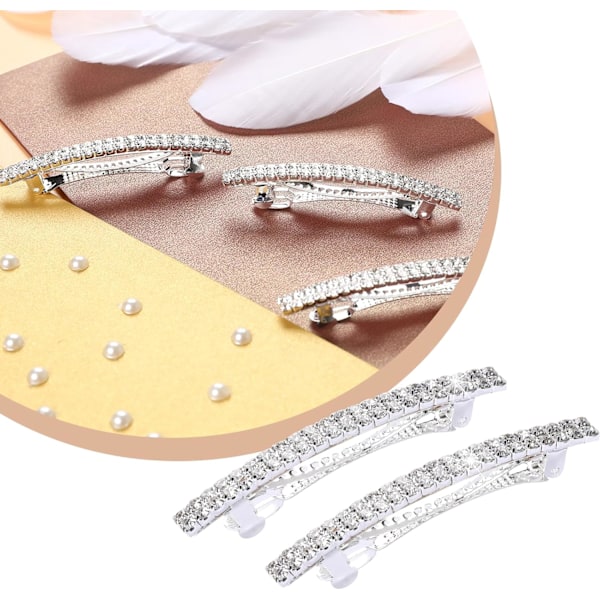 4 st Glittriga Hårspännen med Strass, Hårspännen för Kvinnor, Hårsmycken, Litet Silver Hårspänne, Kristall Hårspänne