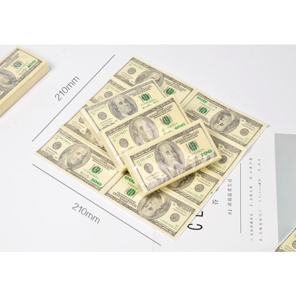 24 förpackningar Dollar Tissue Ny färgtryck Cartoon Näsduk