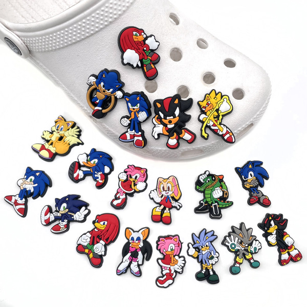 Shoe Charms 20stk Sonic hedgehog Sonic Hole sko skoknapper så