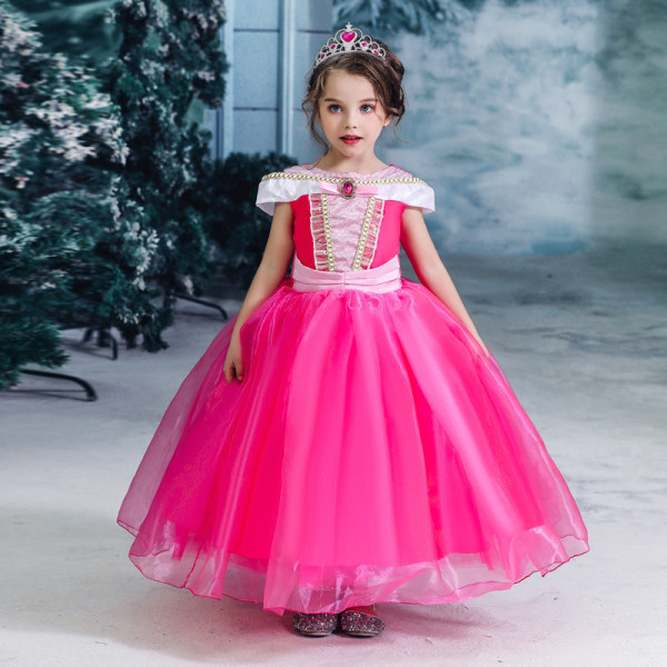 Flickor Princess Aurora Klänning Törnrosa Kostym med Accesso