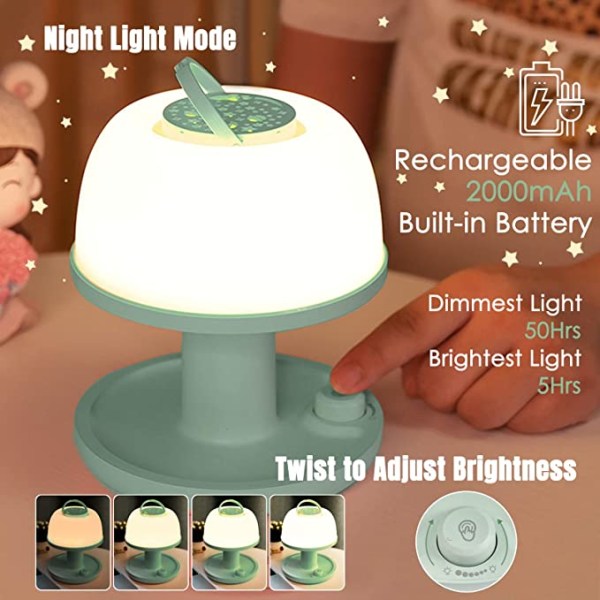 Toddler Night Light Lampe, Dæmpbar LED Sengelampe med Star Pr