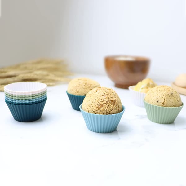 12 Pak Silicone Bagekopper, Genanvendelige Cupcakeforme, Kageform