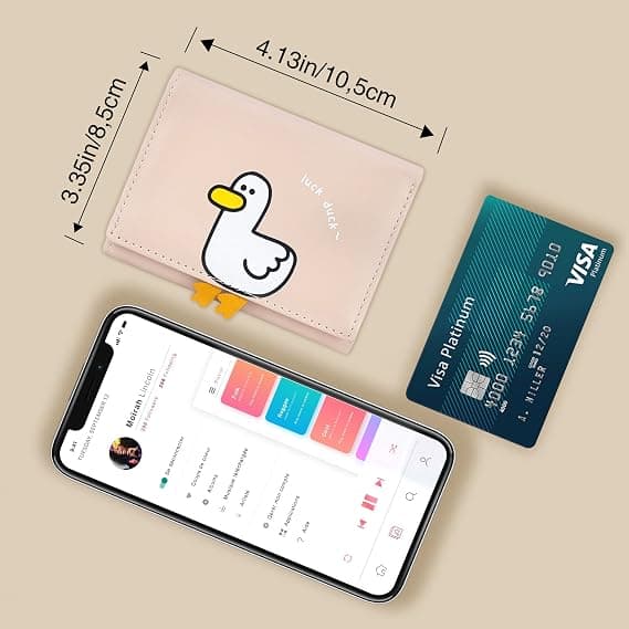 Söt plånbok för kvinnor, läder  Blocking Small Trifold Wallet w
