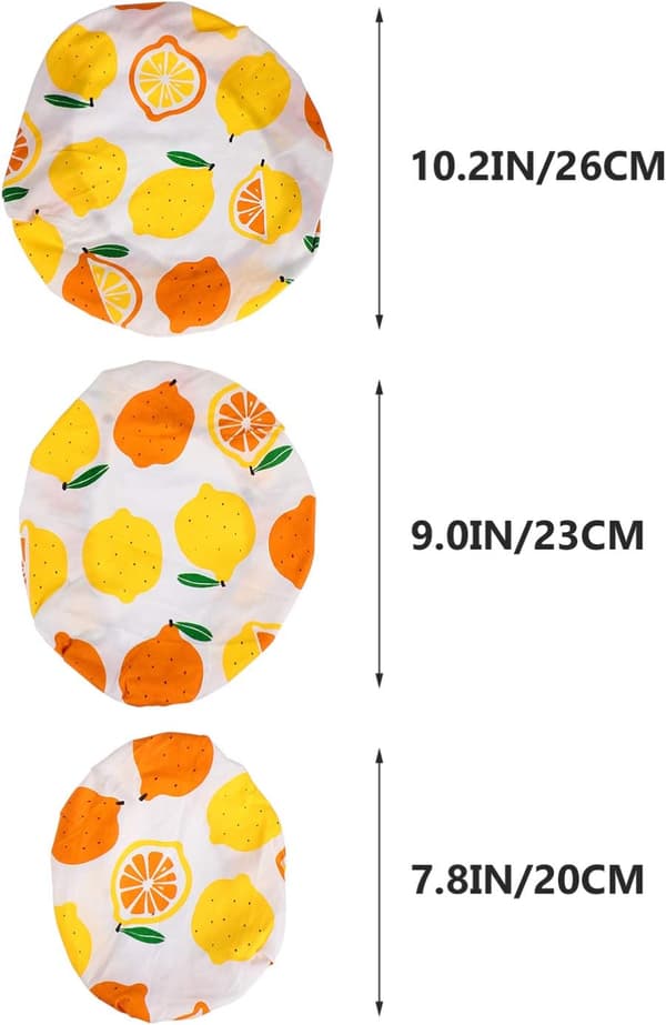 Citron - Elastiska matlock - Set med 3 återanvändbara tallrikslock
