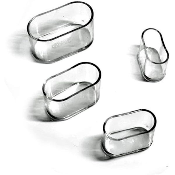 Stolsbensöverdrag, ovala möbelbensöverdrag i silikon, reptåligt golvskydd, 8-24 st transparent/24 st_15X30mm