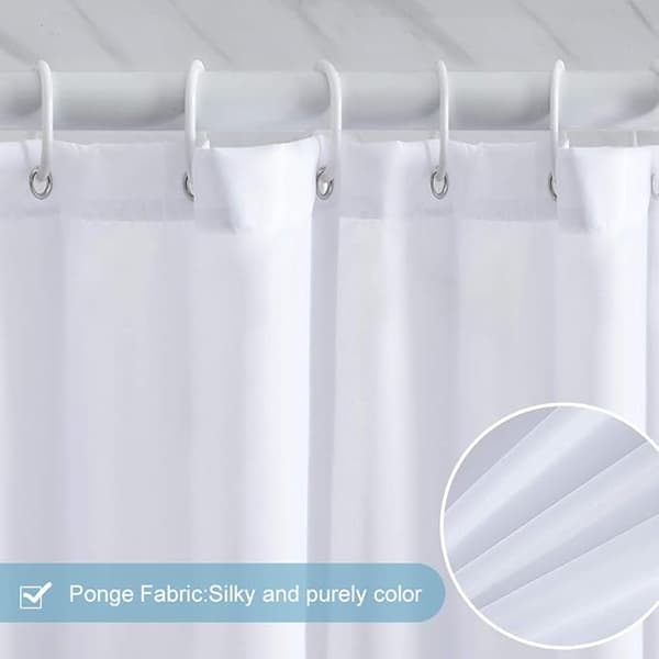 Polyester Vattentätt Enfärgat Duschdraperi (Vit 180*180cm), Mögelresistent och Va
