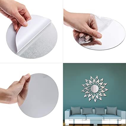 Spegelstickers Solrosform Väggdekaler för Hemvägg