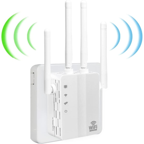 1 stk WiFi-forsterker, WiFi-forsterker 7699 kvm WiFi-signal Sterk Pe