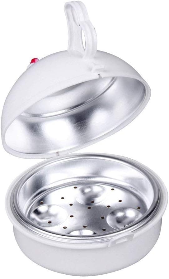 (Hvit) Mikrobølgeovn damper, 4 egg kapasitet, kyllingform, egnet