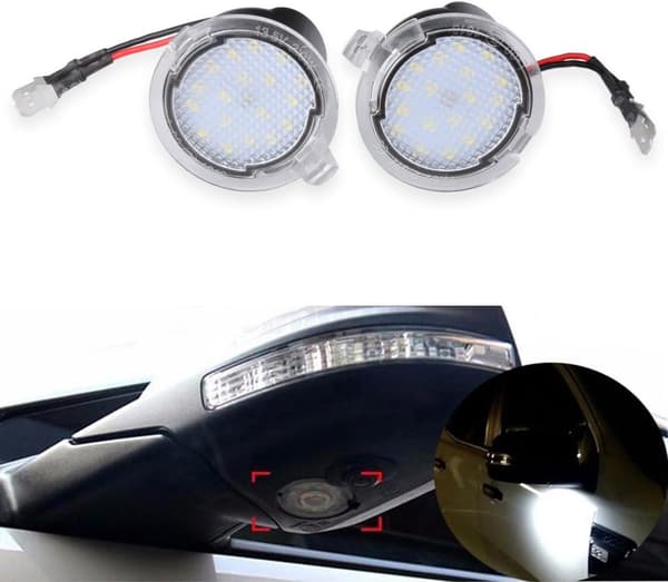 2 stk LED frontlys under speil, sidespeil, bil, sidelys