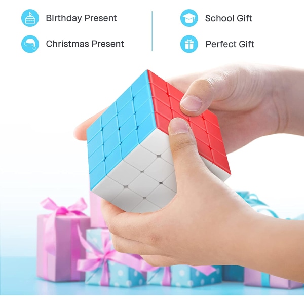 Speed ​​​​Cube 4x4 klistremerkeløs, Speed ​​​​Cube 4x4x4 Magic Cube Chri