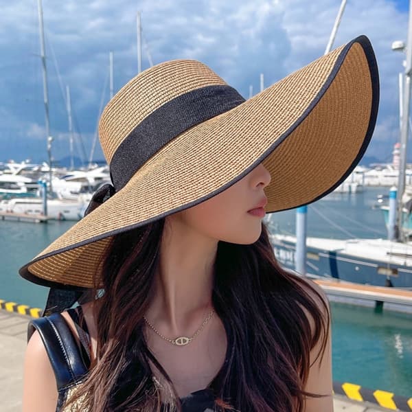 Dame Bredbremmet Solhatt Strå Sommerhatt