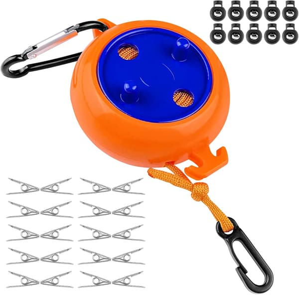 8M Retractable Clothesline with 10 Fixed Loops and 20 Windproof