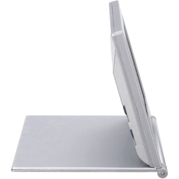 Folding Portable Desk Top Clock Silver Digital Lcd Temperatu