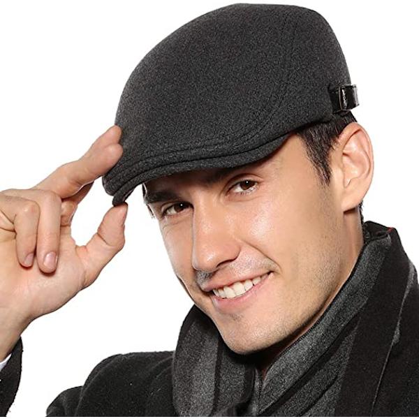 Flat Top Beret Justerbar Flat Top Hat Høst Kort - Solid Grå A