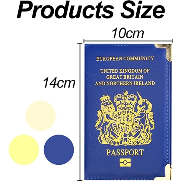 Britisk pass for menn og kvinners lommebøker (blå), reise PU lea
