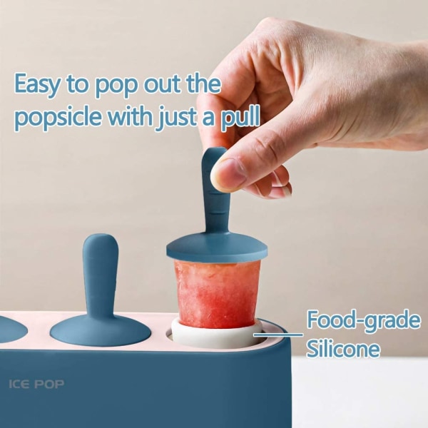 Popsicle Mold Sett Hjemmelaget silikon Popsicle Maker Kid Easy Rele