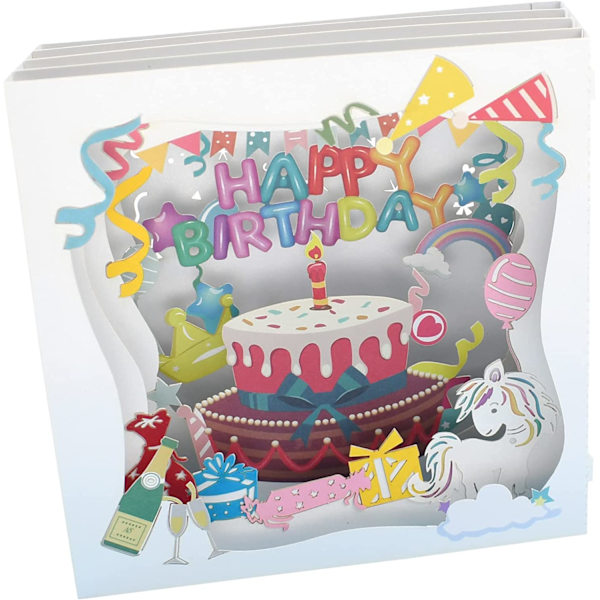 3D Pop-up gratulasjonskort (bursdagsboks), bursdagskortgave, Colo