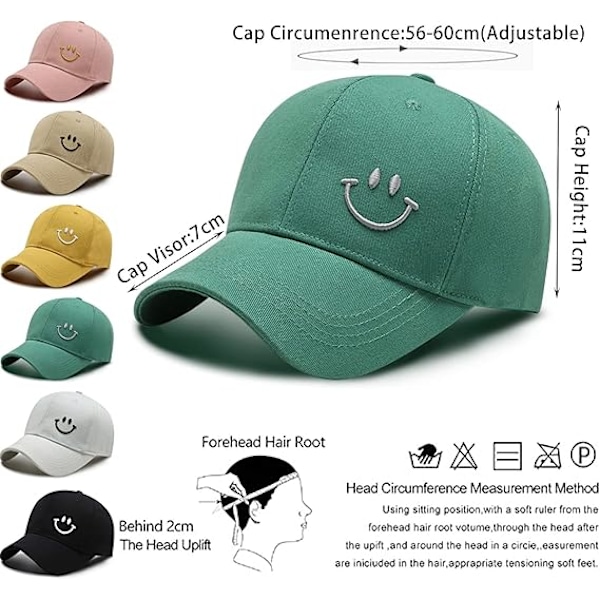 Baseballkasket, Bomuld Anti-Sol Baseballkasket, Mænd Kvinder Dame Sommer Unisex Justerbar green